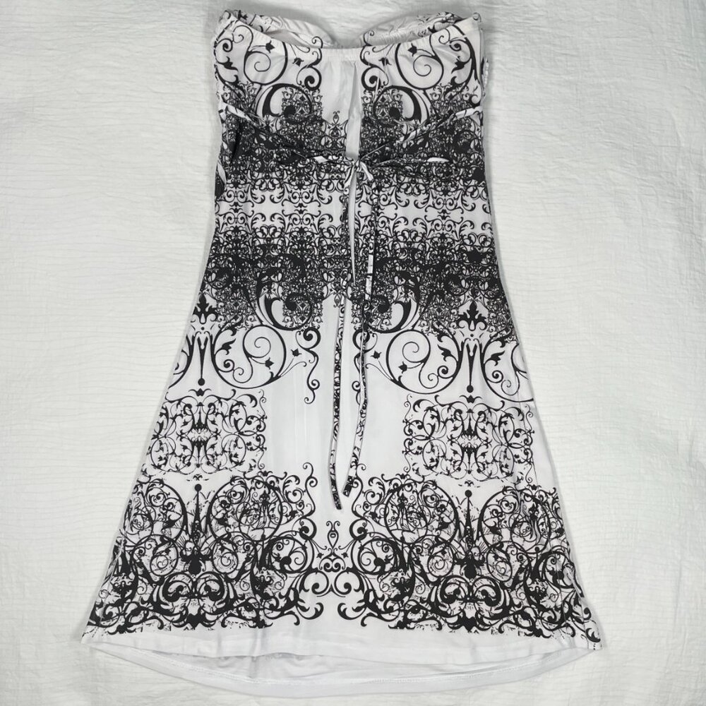 Fashion Magazine Y2K Sweetheart Strapless Mini Dress Beach Vacation Resortwear - Picture 11 of 16